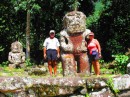 Pam and Ted with the Tiki at famous archaeological site of Me
