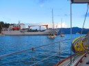 The passenger/cargo ship Aranui 3 brings supplies from Tahiti