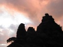 Pinnacles in silhouette at sunset