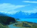 First views of Mt. Cook As we drive along the shores of Lake Pukaki