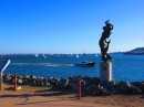 Beautiful walk along the waterfront on Shelter Island - one of many statues.