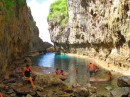 Matapa Chasm - a great swimming hole.  The waves come in at the far end