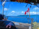 Sailing north from Raiatea to Tahaa