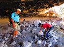The cave was a Tarahumara cremation site. 
The Spanish painted 52 crosses on the wall when they discovered the cave.