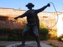 Famous statue of "Zorro" at the Posada del Hidalgo
