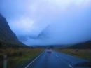 Driving to Milford Sound in the pouring rain -supposedly the best way to see it!