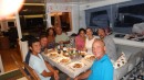French dinner on board with Joe, the Bacons and the Durans.