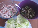 Healthy lunch: poisson cru & lentil salad