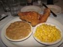 Want a close up of the fried chicken, baked beans and vuttered corn? Here it is. It actually tasted better than it looks!