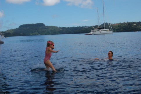 NiueTonga 076_1_1: Kara takes one of her many jumps off the boat in Tonga