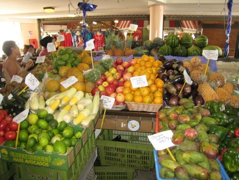 Fresh market at Noumea only steps from our boat