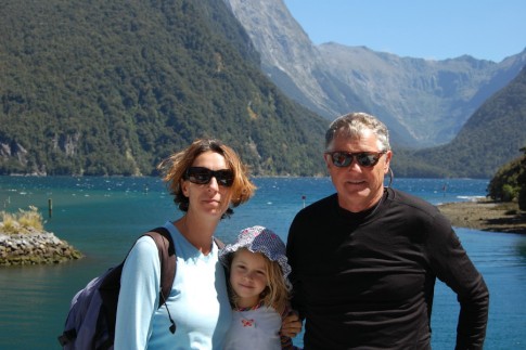 The happy 3 on boat to Milford Sound