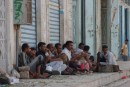 Yemenese men gather and chew qat, all day long it seems