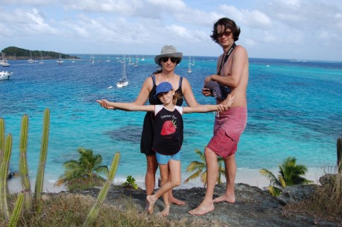 Philippine, Kara and Daniel at the Tobago Cays