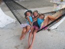 The 3 muskateers, Ava, Lydia and Kara. Ava and Lydia, aboard sv Toucan are from Colorada, and they became great friends during the time spent in San Blas