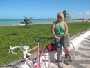 Cycling along Jacare beach