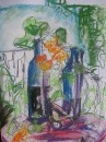 Wild garden still life- pastel,ink on paper                 $150
530X400 unframed