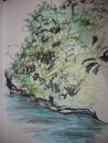 Rock islands Palau - ink, pastel       $100
410X245 unframed