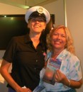 Love the uniform! Rochelle drumming up membership for Santuary Cove Yacht Club