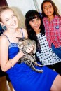 Sammi with kitty and orpahage children