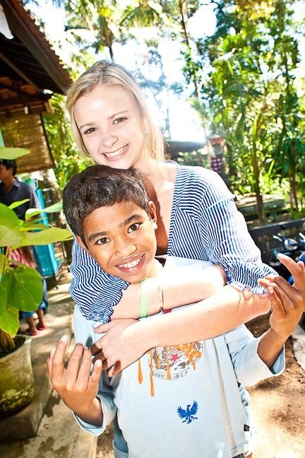 Kimberley with one of the orphanage kids