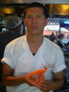 Japanese chef with carrot carving Durban