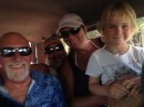 This was a group of 7 of us sharing a cab back from the market one day.  I was lucky and got to sit up front due to my continued use of a cane!  