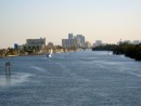 Looking down the ICW to our berth in Ft lauderdale (up on the left)
