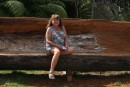 11) Sitting on a Kauri bench!  What is left of this big Kauri tree sits just outside of the Gumdiggers Park.  Not sure if you can zoom in, but if you can - check out my new amber necklace (made out of the Kauri gum - at least 45,000 years old!!!).