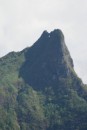 The beautiful mountain on Moorea right where the ferry comes in.  There is a key hole near the top.  We thought it looks like an eel head coming up from the bottom of the sea!!