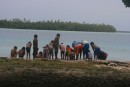 The children on the island were always busy doing something - playing volleyball, swimming, or as we see here, checking out the fish near the dock.  No iPods or GameBoys for these kids and they don