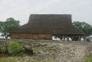 A more traditional maneaba - thatched roof and woven mat sides.