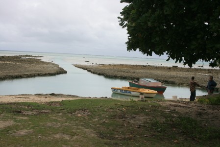 The NZ military dynamited this little pass through the reef to make it possible for the fishermen from Vaipoa, the middle village, to get their boats out from their own village.  