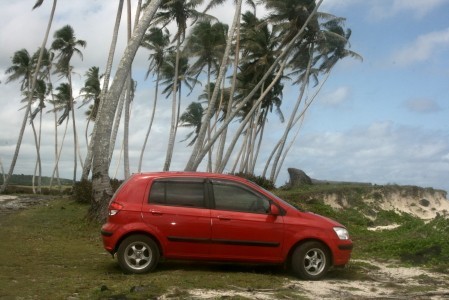 Our little rental car!  To be able to see much of Savai