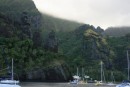 The anchorage at Fatu Hiva - Bay of Virgins (or Penises, depending on who you ask!)
