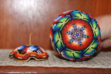A different view of my little beadwork gourd - each bead is placed individually by hand!