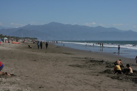 The beach at Nuevo Vallarta - the beaches were very busy this week.  It