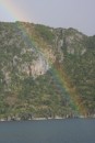 ...and the other end landed on the beach right by the limestone caves.  We searched for the pot og gold the next day, but no luck!