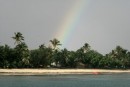 While in the Sawa-I-Lau anchorage, we had a gorgeous rainbow right over us.  One end went to the village....