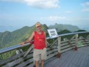 Capt B on the heights in Langkawi...whew!  Made it!