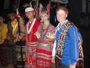 Dianne presented with a woven scarf at Kupang welcome ceremony