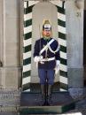 GNR guard outside the GNR Headquarters: The revolution started here on 25th April 1974 ending Portugal
