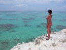 Laurilea and the water at Conception Island, Bahamas