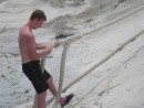 Ryan climbing the hill on Conception Island