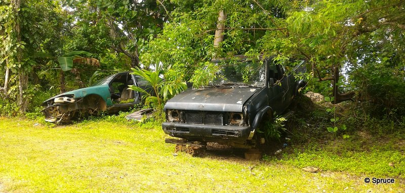 Old cars never removed form the island.