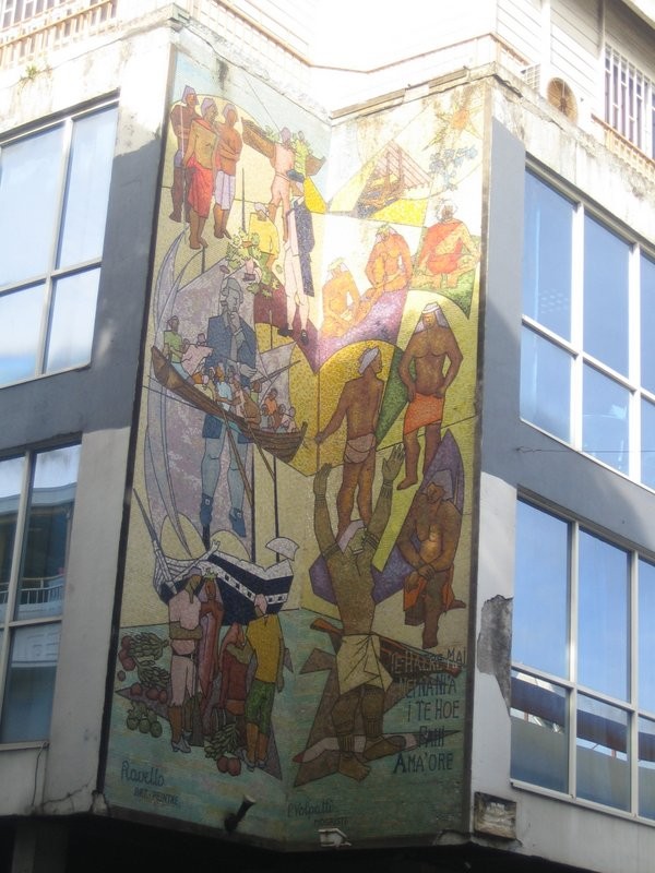 A mural depicting the story of the Bounty