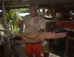 Simon the wood carver at Fatu Hiva