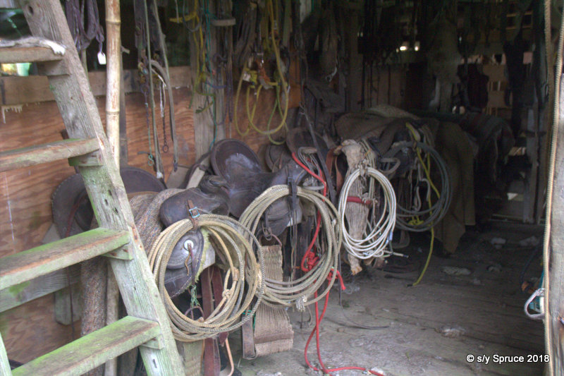 The tack room.