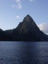 The Petit Piton from our mooring in the bay at Soufriere. The Gros Piton is hidden behind so not the icoinic photopgraph... we