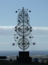 Cesar Manrique wind sculpture, the various parts spin independently in the trade wind breeze.
